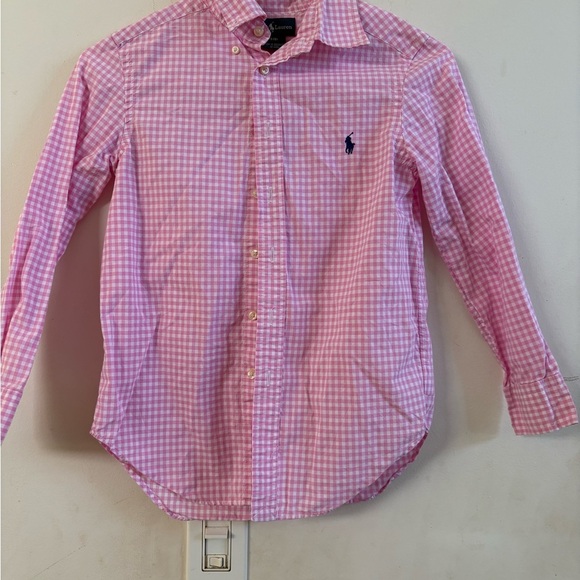 RALPH  LAUREN KIDS 
Gingham Cotton Poplin Shirt
PINK SIZE - Picture 5 of 5
